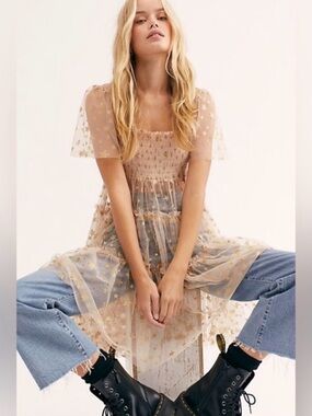 Free People Magnolia Blossom
Dress Starbright Tulle Women Size Medium